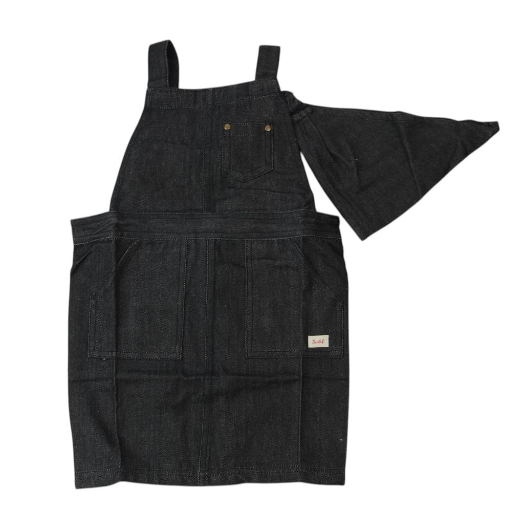 Friends Hill Kids Apron M Denim Box Black