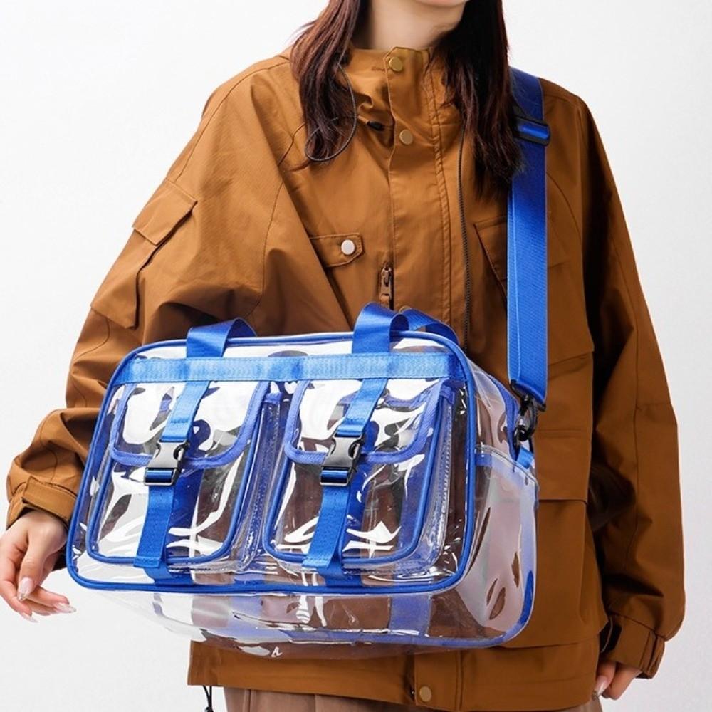 Solid Color PVC Shoulder Bag Portable Transparent Crossbody Bag  Beach Sports