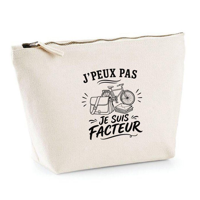 Trousse de toilette - PLANETEE - Collection « J'peux pas minimaliste » - Beige - 100% coton - 3 L, zip métal