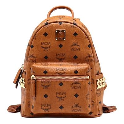 Stark Canvas With Leather Backpack Unisex Brown Cognac