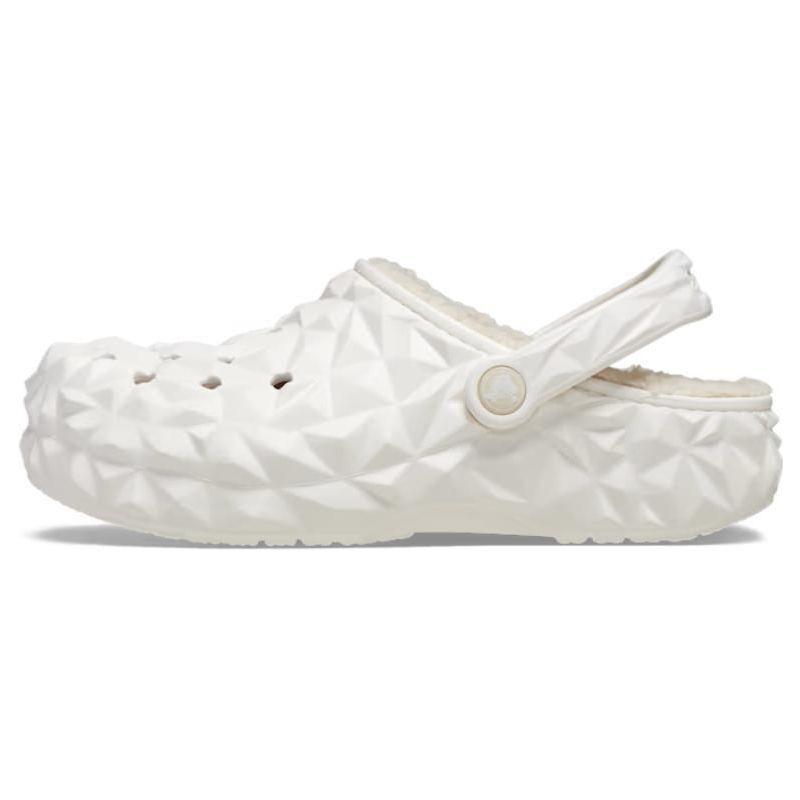 

Crocs Round Toe Easy Silent Toe Slippers Classic Lined Geometric Clogs Unisex White 36-37 белый