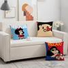 Cute Manga M-Mafaldas Cushion Cover Birthday Anniversary Gifts Double Sided Printed Zipper Cushion Cover Soft Skin Bedding