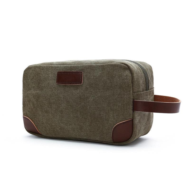 Korean Style Thick Casual Canvas Bag Solid Color Portable Coin Purse Unisex Storage Bag Makeup Bag