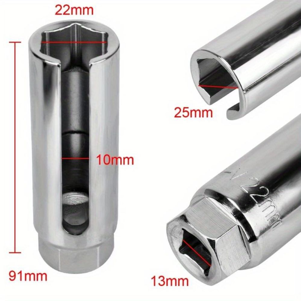 Mirror Finish Oxygen Sensor Wrench Extended Sensor Removal Socket Vehicle Maintenance