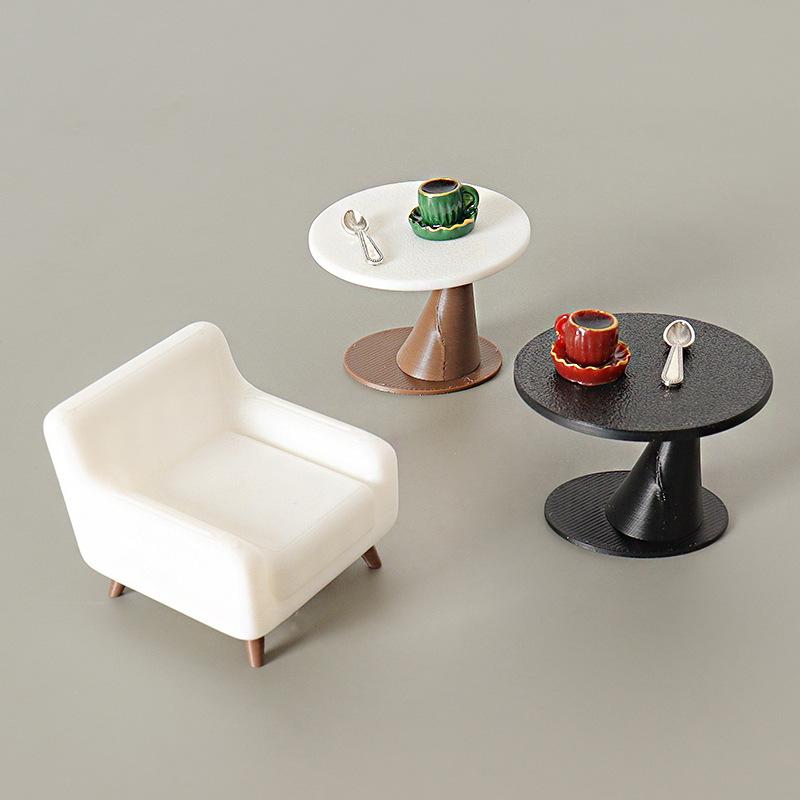 [J] 3/4Pcs Decorative Scene DIY Handmade Coffee Cup Ornament Miniature Dollhouse Table Sofa Juice Mini Model Accessories