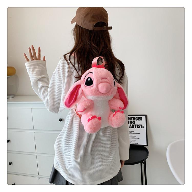 Stitch Plush Shoulder Bag Made Of Soft Material With Inner Pocket For Casual Use