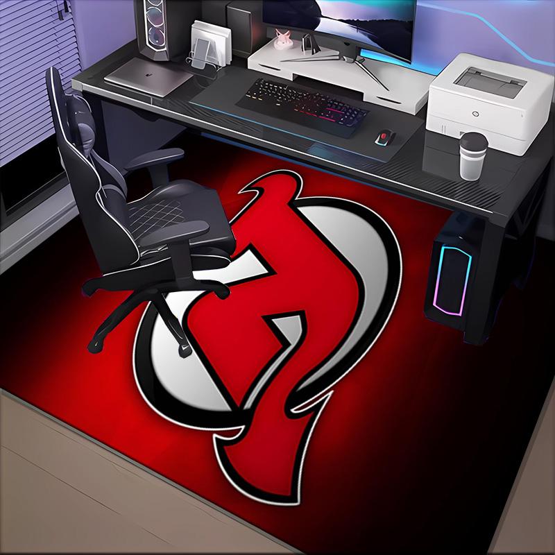 New Devils Logo Floor Mat for Living Room, Game Rooms, Office, Bedroom, Office Floor Mat Playful Design, Christmas Fan Gifts