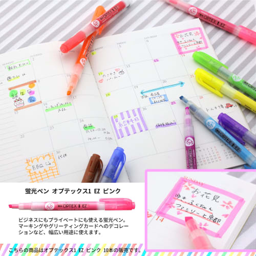 Zebra Highlighter Optex 1 EZ Pink 10 pieces B-WKS11-P