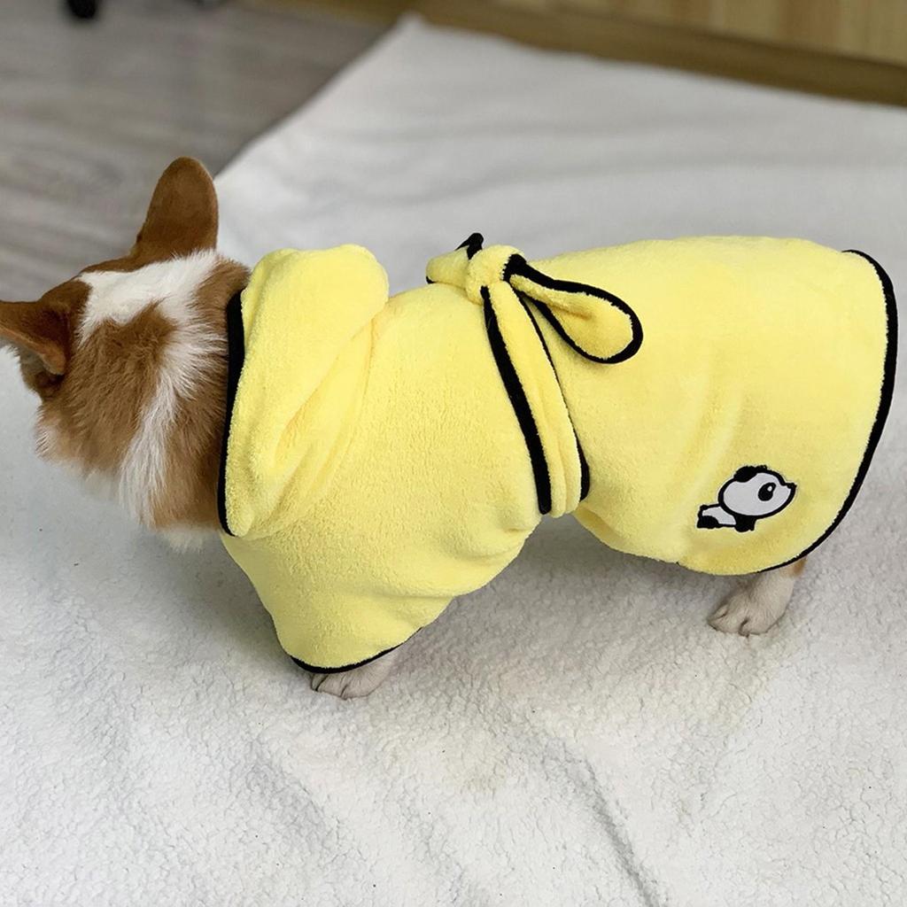 [plum]1PC Dogs Cat Coral Fleece Embroidery Comfortable Pet Bathrobe Clothes