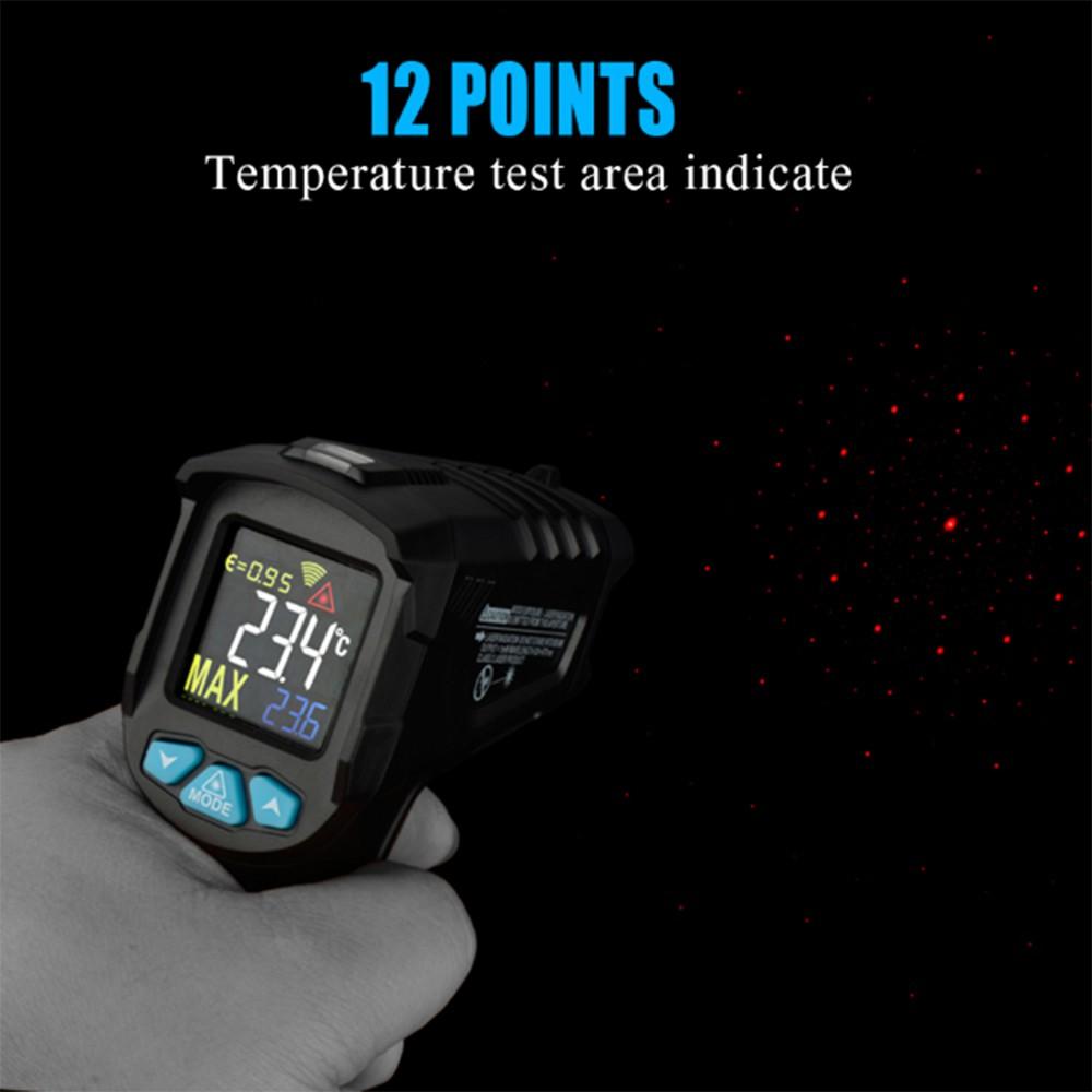 1.5V 12 Points IR01A Infrared Thermometer Color Screen VA Return Screen Humidity Meter Temperature Infrared Thermometer Hygrometer