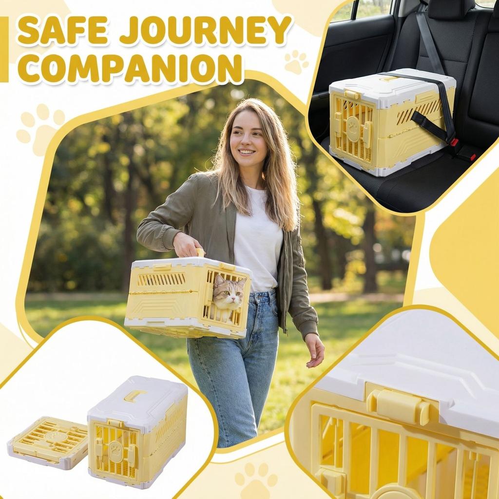 Foldable Pet Aircraft Box Portable Vehicle Mounted Cats And Dog Cage Checked Luggage Box