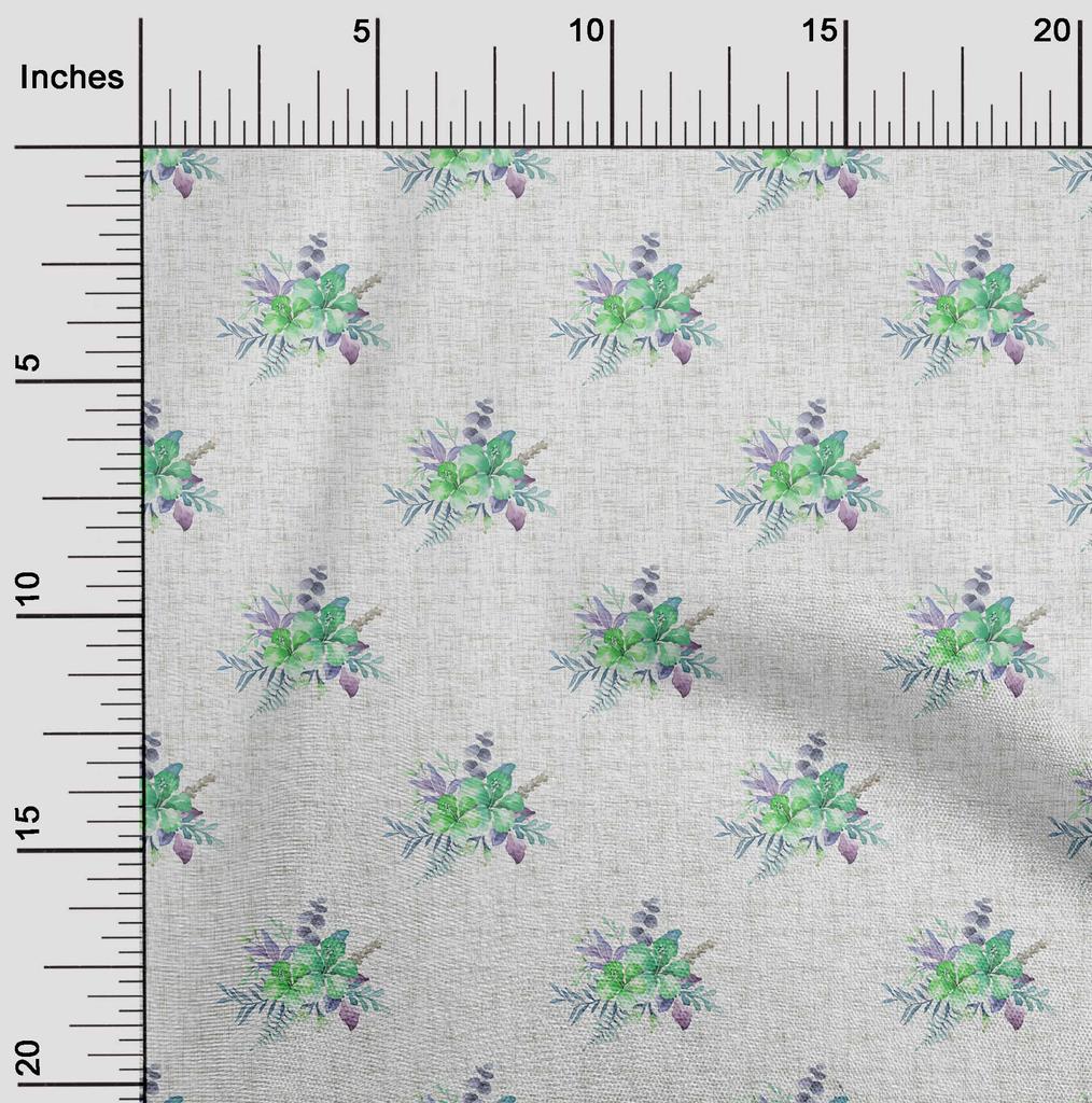 oneOone Baumwoll-Flex Olivgrüner Stoff Aquarell Blumen Nähhandwerksprojekte Stoffdrucke pro Yard 40 Zoll