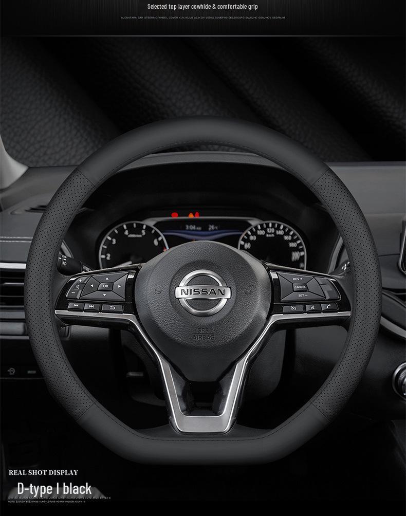 Echte Lederlenkradabdeckung für Nissan Sylphy, Teana, Qashqai, Sunny, Tiida