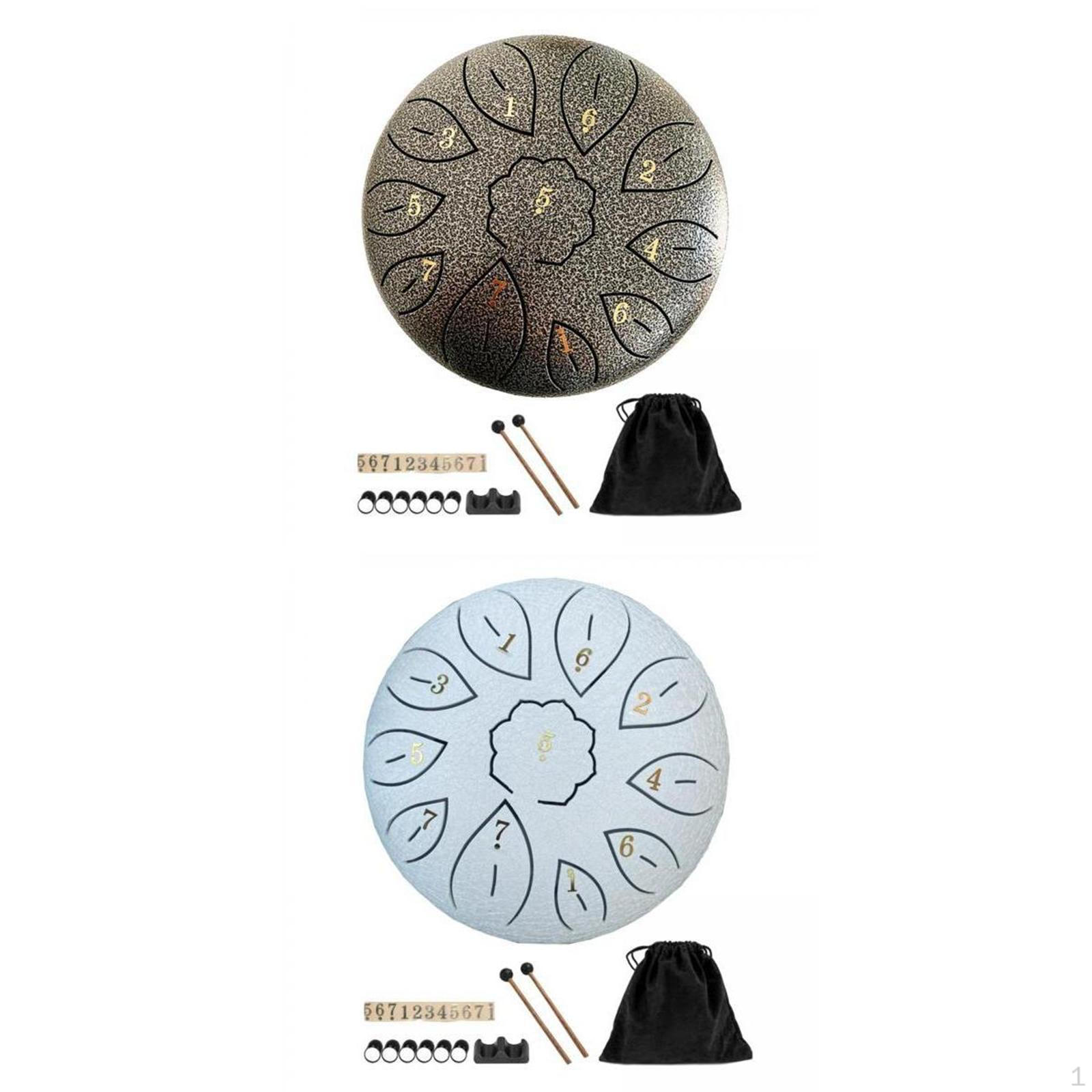 

2x 6 Drum With Bag Mallets For Yoga Meditation Camping