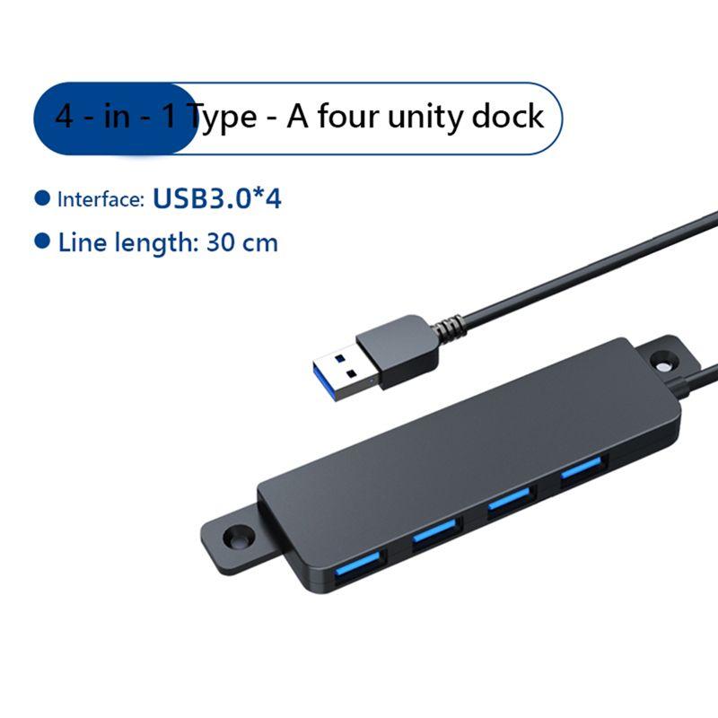 Stable Multi USB Splitter Hub 4 USB Port 3.0 Hub With Charge Power For Smart Phone Computer Pro PC Hub C 30Cm