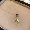 Natal Year Zircon Tiger's Eye Stone Pony Necklace Simple Fashion Light Luxury High-end Sweater Chain Daily Versatile Necklace