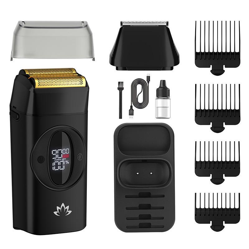 3-Blade Men s Electric Shaver & Hair Clipper with Ice Crack Design