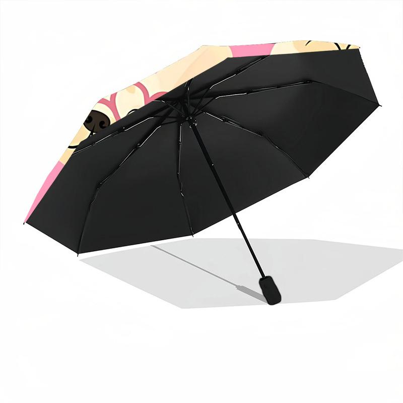 1pc Cute Dog Pattern Automatic Folding Umbrella, Portable & Foldable Design with 8 Ribs, Casual Outdoor Accessory yy250805076