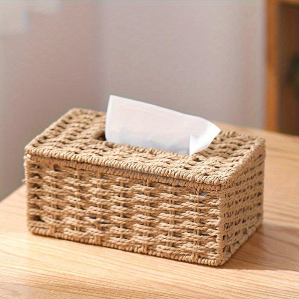 Hand - Knitted Tissue Box, Vintage Tissue Dispenser, Bohemian - Style Tissue Box. Suitable for Both Home and Office Use.