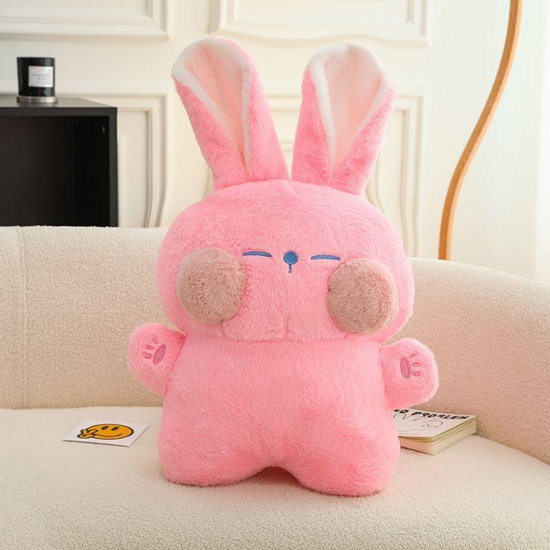 Adorable Plush Rabbit Pillow Doll Cute Bunny Stuffed Toy For Childrens Gifts