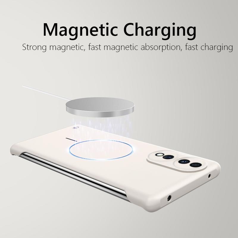 Für rahmenlose magnetische kabellose Lade-Handyhülle Für Honor 70 Honor 90 Honor70 Honor90 Schlanke harte Rückabdeckung