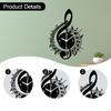 Music Note Wall Clock Decor Stylish Unique Ornament Decorative for Kitchen Farmhouse Living
