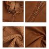 Men Coat Lapel Long Sleeve Solid Color Velvet Lining Jacket with Multi Pockets Design Zipper Closure Casual Outerwear