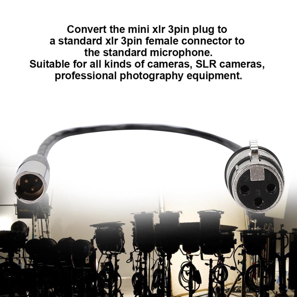 Copper Wire Mini XLR 3pin To XLR 3pin Female Aluminum Foil Shielded Microphone Cable  Daily Use