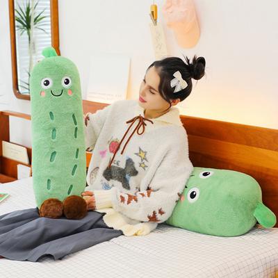 Lächeln Gurke Plüschpuppe Entzückendes Gemüse Emoticon Kissen Weiches Stofftier Gemüse Spielzeug Dekorative Geschenke