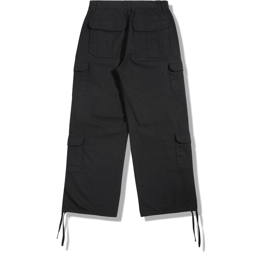 GUBIN Tail Point Cotton Cargo Pants - Black