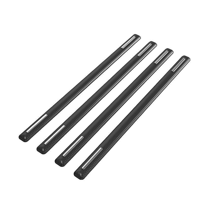 4pcs Car Accessories Bumper Corner Guard Cover Anti Scratch Protector Carbon Fiber Pattern Sticker