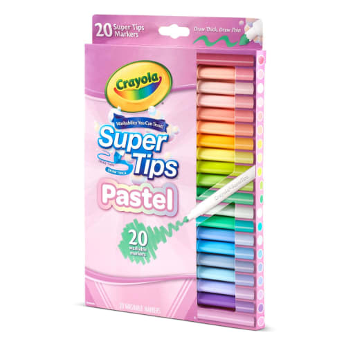 Crayola Pastel Color Marker Removable Marker Pen 20 Colors Crayola Super Tips Pastel 587516 Genuine Product