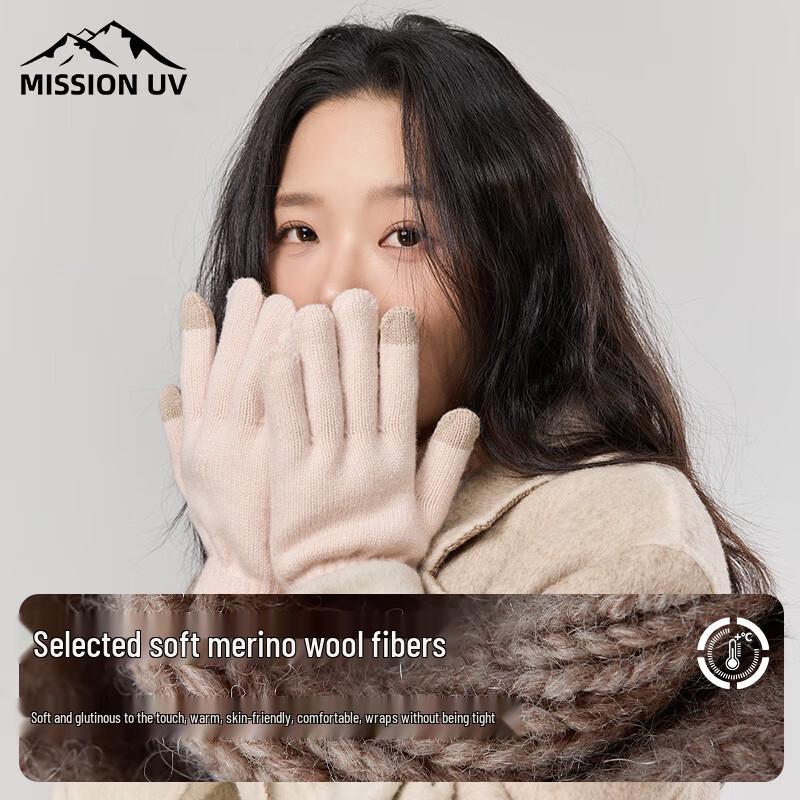 MISSION UV Women's Thickened Wool Knit Gloves