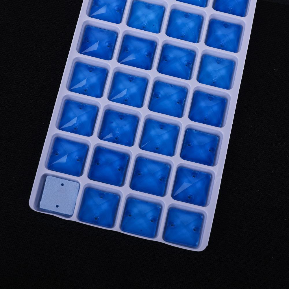 Crystal Glass Hand Sewn Drill, Square Fluorescent Flat Bottom Mocha Neon Dopamine Rhinestone Diy Clothing Accessories