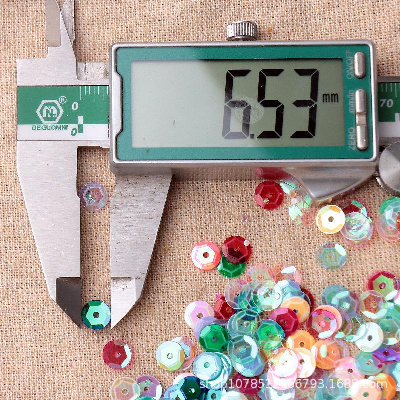 Paetês Côncavos Redondos AB Iridescentes de 6mm - Peças Curvas Brilhantes para Acessórios de Roupa e Joias DIY