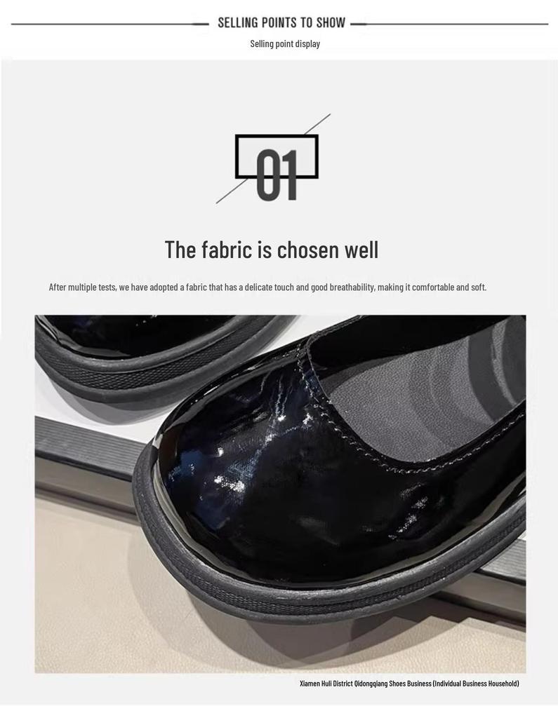 Scarpe in Pelle Nere e Bianche Stile Giapponese per Studenti - Adatte per Uniformi Scolastiche e Esibizioni Corali
