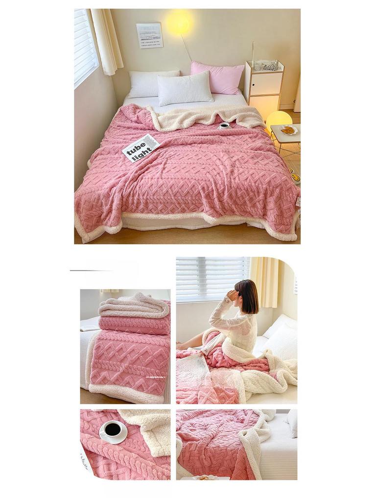 Koc z polaru koralowego - Miękki szal na sofę i do biura