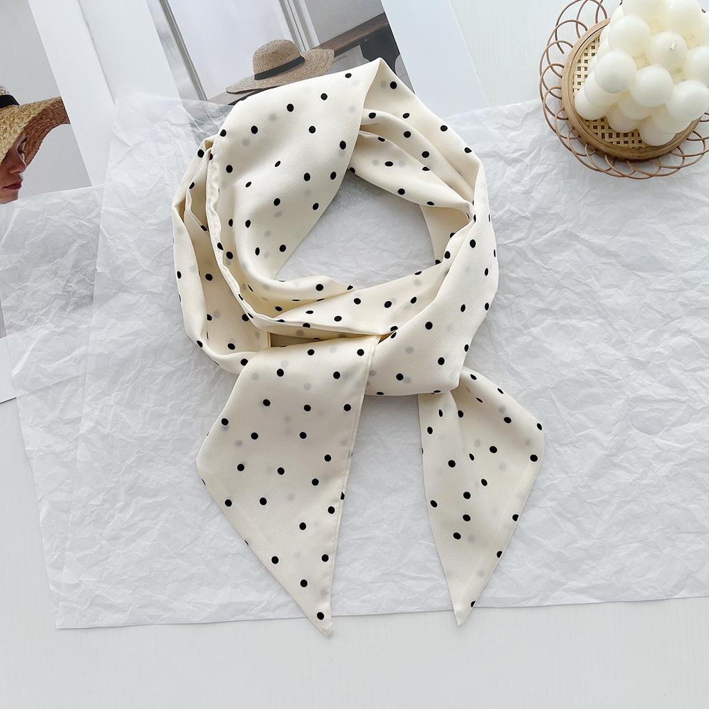 Thin And Narrow Polka Dot Silk Scarf, Small Long Headband, Tied Bag, Women'S Spring And Summer Thin Style With Suit Shirt, Foreign Style Scarf.