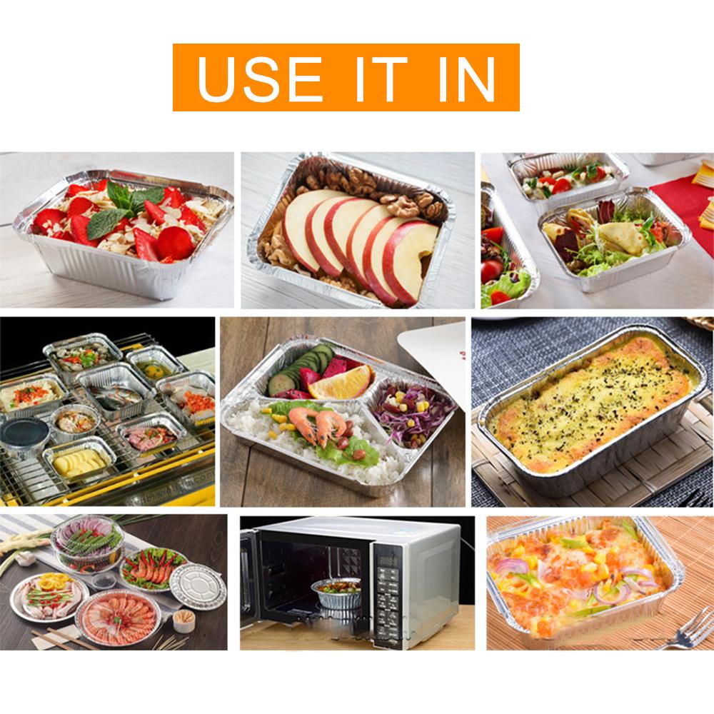 Disposable Aluminum Foil Pan Containers Takeout Pans with Lids for Baking Storing Heating Cooking Grilling Food 20PCS