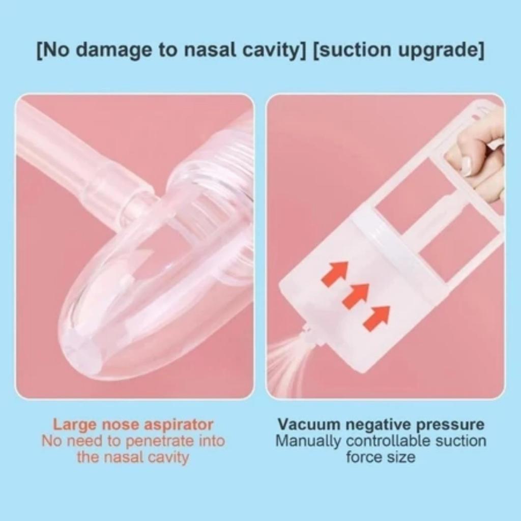 Manual Baby Nose Aspirator Hand Suction Device with Powerful Extraction Non Electric Compact Design for Infant Toddler Nasal Care
