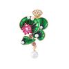 New Chinese Lotus Leaf Brooch Classical Elegant Fashion Cheongsam Accessories Collar Pin Pearl Tassel Clothing