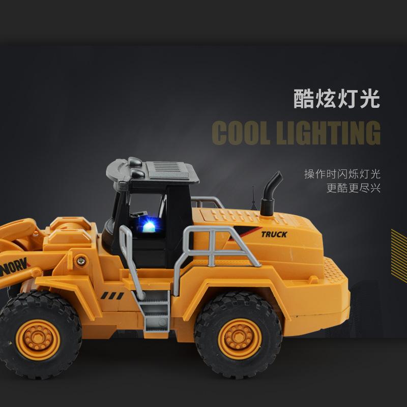Wireless Remote Control Alloy Bulldozer Rechargeable Simulation Forklift Construction Vehicle Model Children'S Boy Toy Car