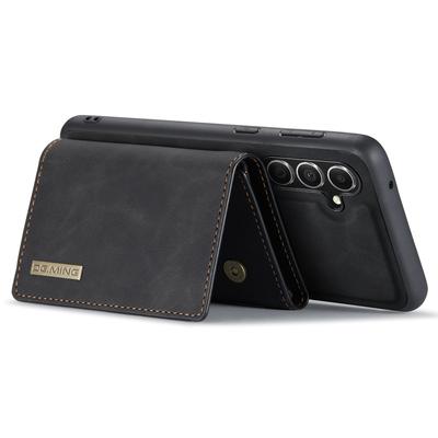 DG.MING M1 Series for Samsung Galaxy S24 FE Case Kickstand PU Phone Cover with Detachable Wallet
