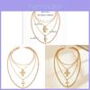 Cross Pendant Necklace For Women In Geometric Alloy With Multilayer Design For Fashion Accessories