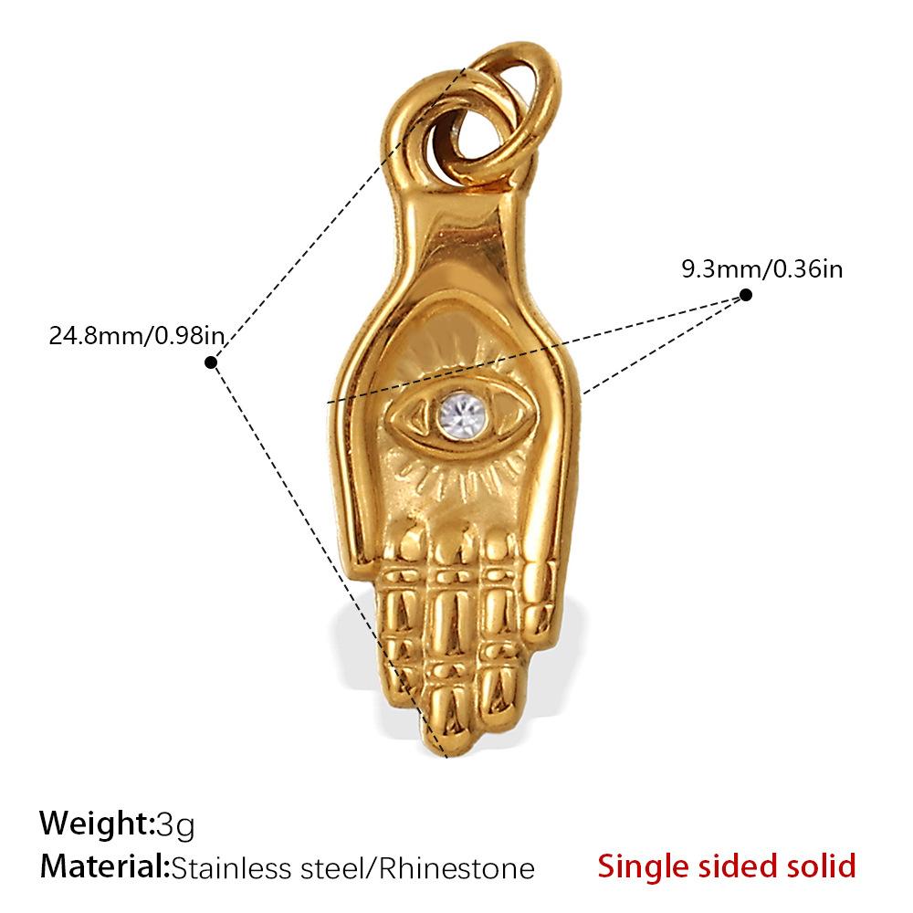 European and American stainless steel DIY pendant accessories plated 18K gold pendant palm hexagram shape pendant jewelry women