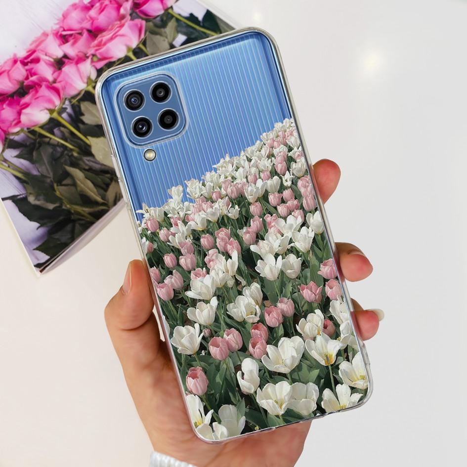 For Samsung M32 Case Galaxy M32 SM-M325F Cover Cute Fashion Flower Cartoon Soft Cases For Samsung M22 F22 M52 5G SM-M526B Bumper