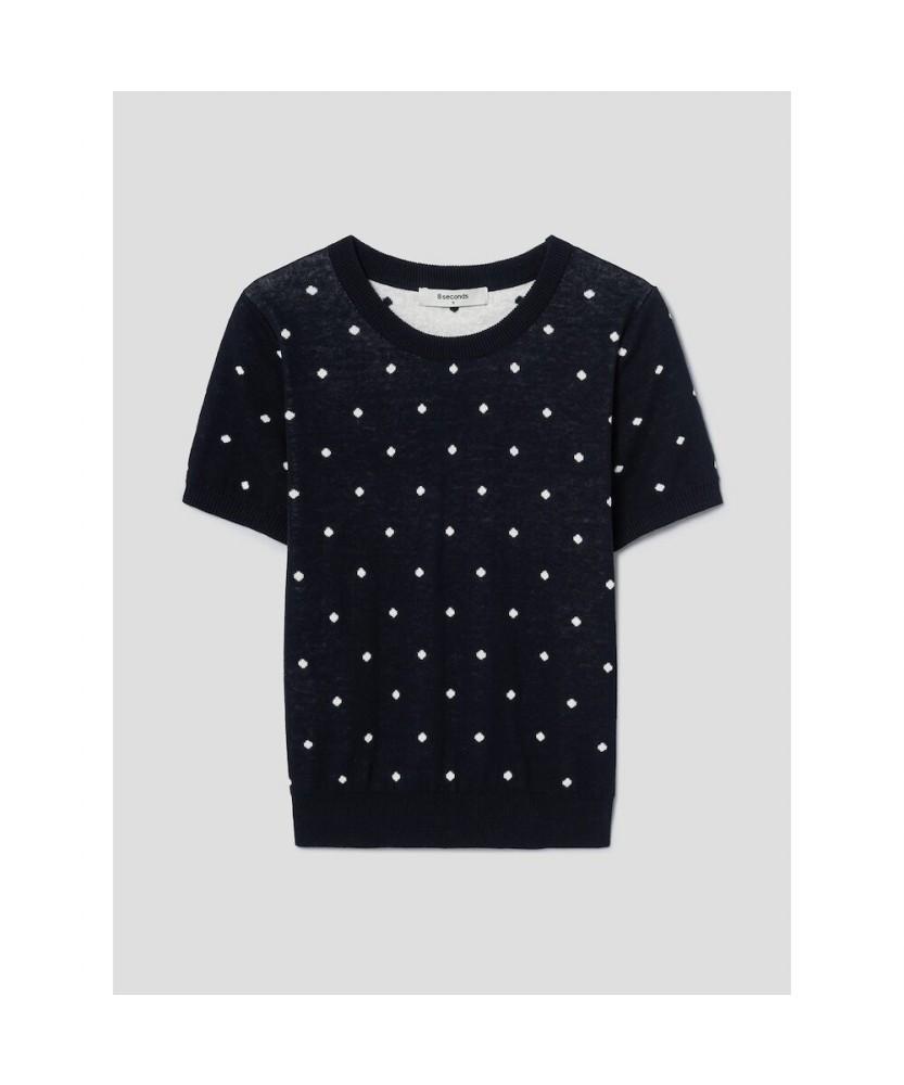 8SECONDS Dot Short Sleeve Pullover Navy