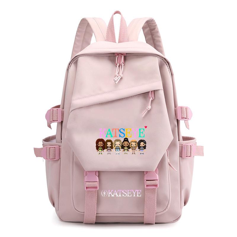 Multi-style Kids Unisex KATSEYE Printed Backpack Student School Waterproof Big Large Bag