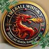 Metal Wall Art Dragon Decor, Vintage Whiskey Poster for Man Cave, Fire Globe Vintage Tin Sign
