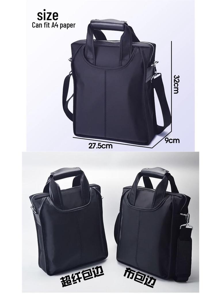 Men's Oxford Cloth Business Crossbody Briefcase - Vertical Style Handbag